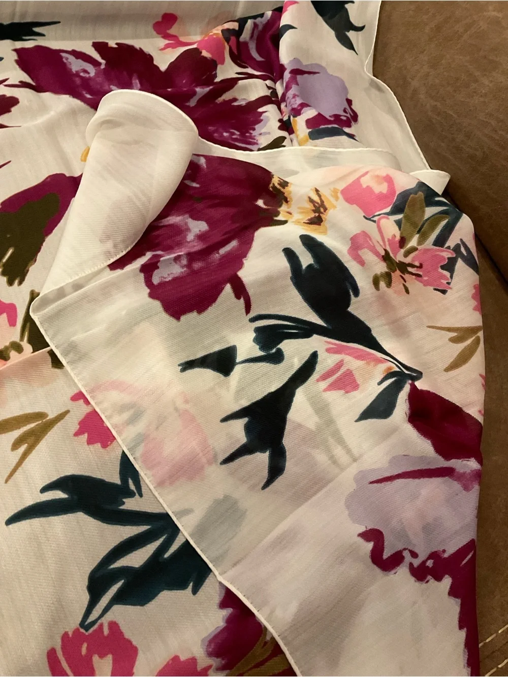 Carlisle White with Pink Flower Scarf